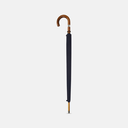 Navy Traveller Umbrella with Malacca Crook Handle