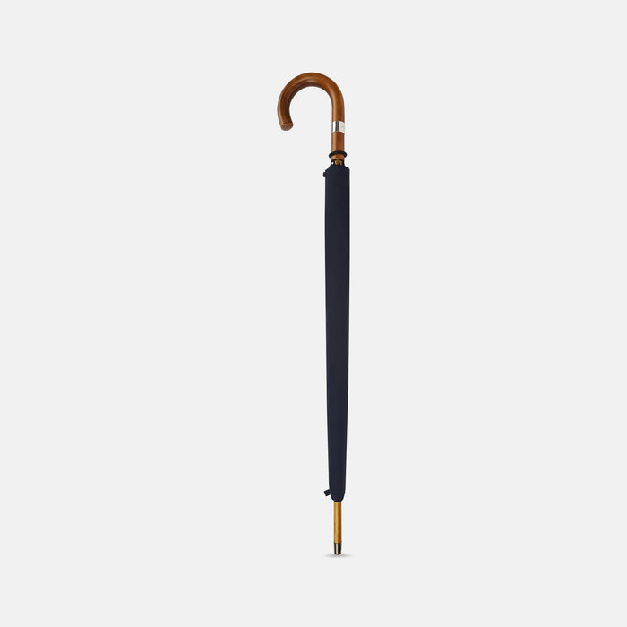 Navy Traveller Umbrella with Malacca Crook Handle Image 1