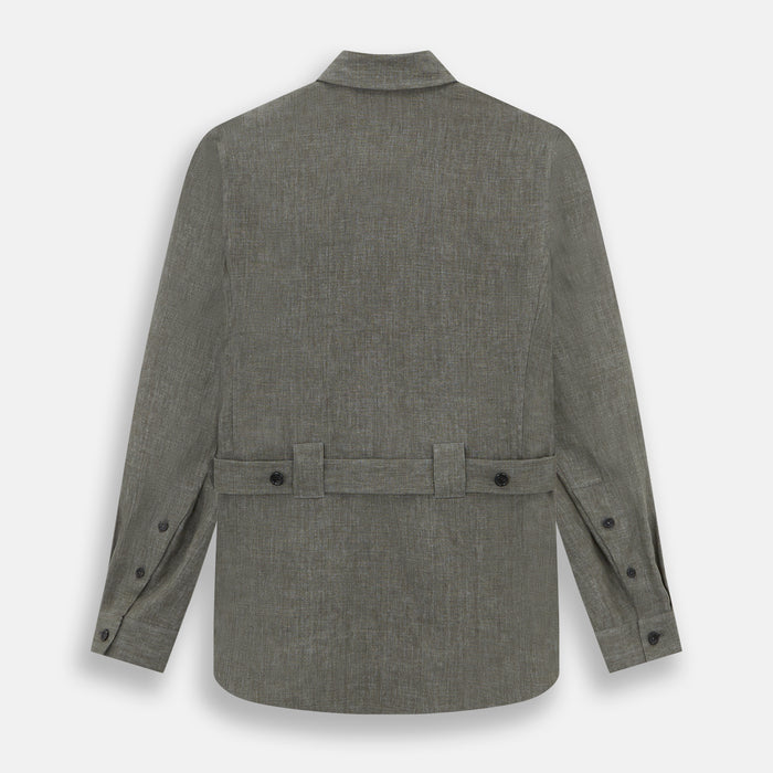 Olive Linen Holland Shacket Image 2