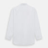 View 3 of product The Turnbull & Asser White Herringbone Mayfair Shirt features long sleeves and a classic collar—a timeless wardrobe essential, shown here against a white background.