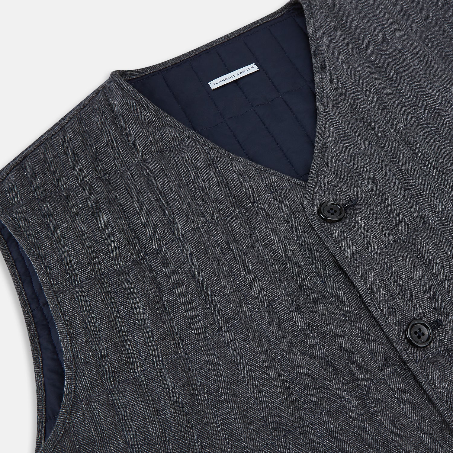 Image 2 of product Ash Quilted Linen Herringbone Waistcoat
