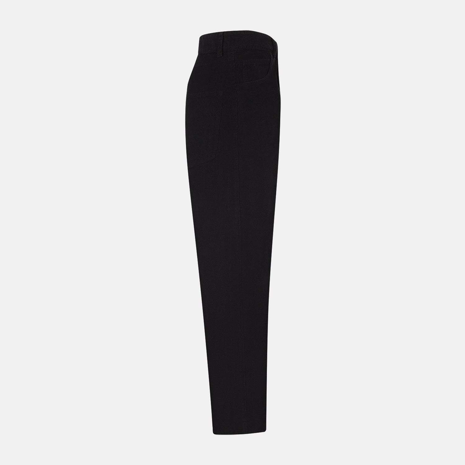 View 4 of product Turnbull & Asser's EXTREME LEG 5 POCKET JEANS NAVY CORD feature a classic 5-pocket design with button and zipper closure, straight-leg fit, and front pockets, shown on a plain white background.