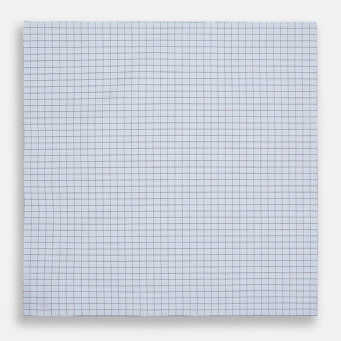 Hand Rolled Blue Multi Graph Check Handkerchief Image 2