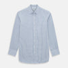 View 1 of product The Sky Blue Micro Shadow Check Mayfair Shirt by Turnbull & Asser features long sleeves, a classic collar, buttoned cuffs, and a light blue and white micro check pattern—showcasing refined British craftsmanship.