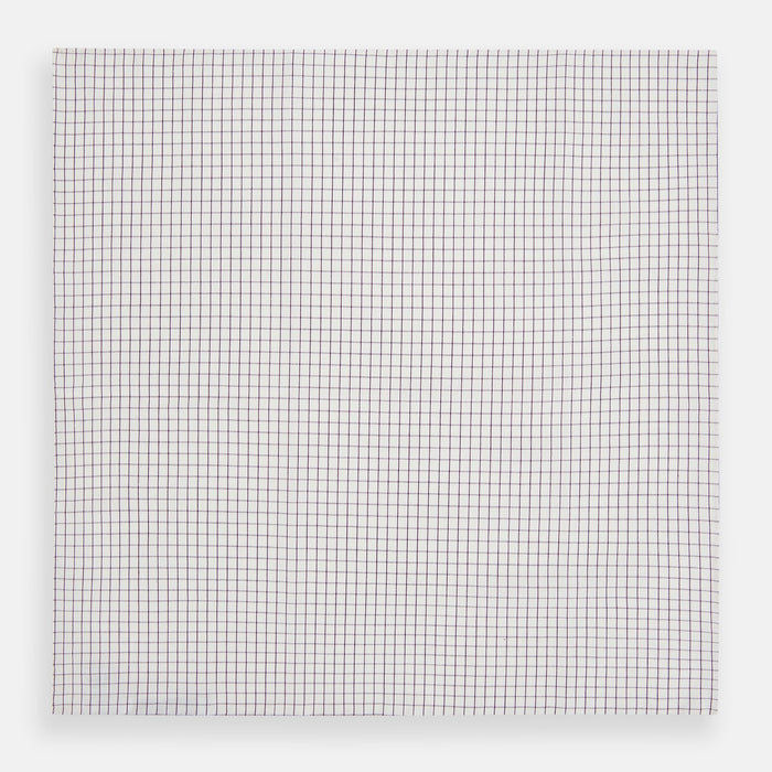 Hand Rolled Purple Graph Check Handkerchief Image 2