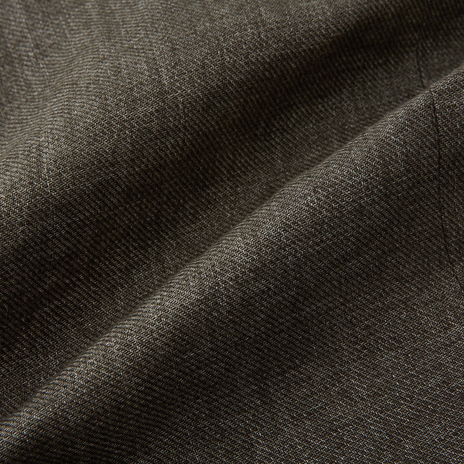 View 5 of product The Turnbull & Asser Olive Collared Linen Waistcoat is a sleeveless olive waistcoat with a collar, front buttons, one chest pocket, and two zippered side pockets, shown against a plain white background.