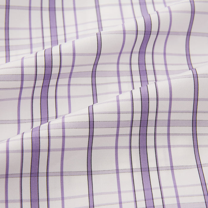 Purple Plaid Check Mayfair Shirt Image 5