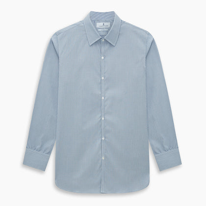 BLUE AND BROWN MICRO SHADOW CHECK WESTMINSTER SHIRT Image 8