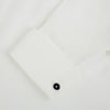 View 3 of product Turnbull & Asser's Navy Gemstone Circle Cufflinks feature round sterling silver with black enamel centers and a clear gemstone, shown on a white background.