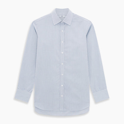 Blue Micro Graph Check Mayfair Shirt Image 6