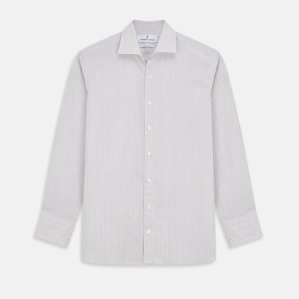 Sandstone Multi Stripe Cotton Tailored Fit Shelton Shirt