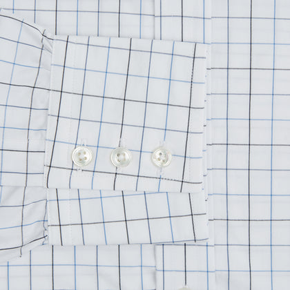 Blue Grid Check Mayfair Shirt Image 3