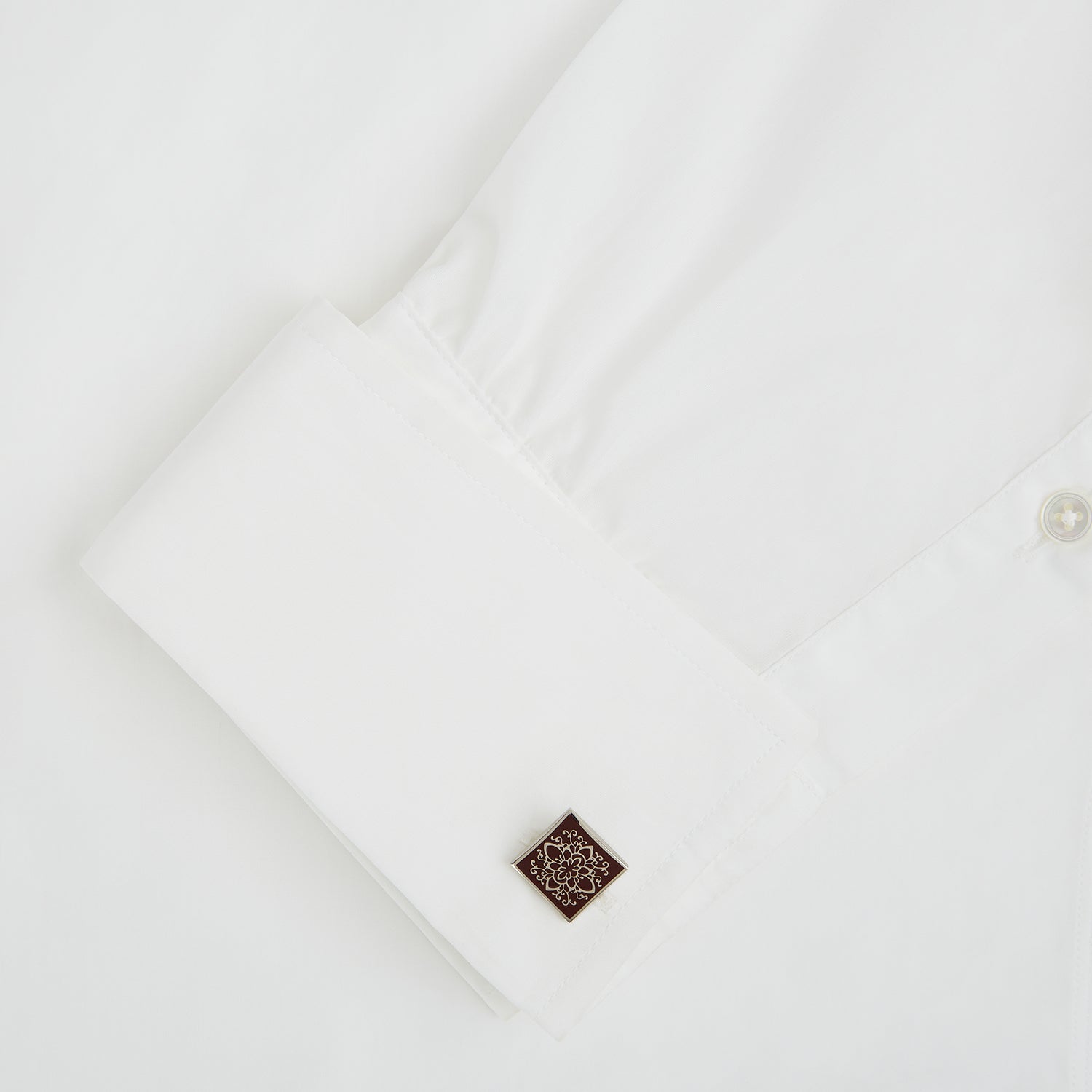 Image 3 of product Burgundy Floral Square Cufflinks
