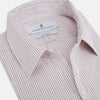 View 2 of product The Turnbull & Asser Red and Navy Check Windsor Shirt features a pointed collar and cuffed long sleeves, highlighting British craftsmanship. Displayed flat on a white background.