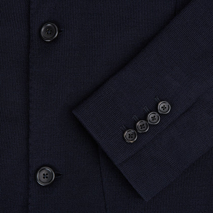 Navy Knitted Oxford Blazer Image 3