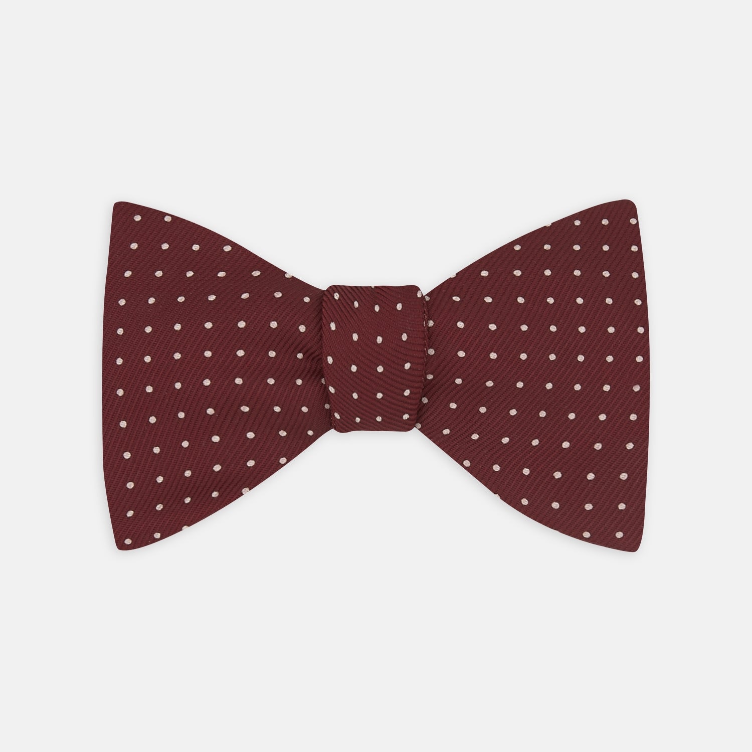 Image 1 of product Burgundy and White Small Spot Printed Silk Bow Tie