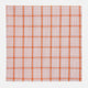 Hand Rolled Orange Graph Overlay Check Handkerchief