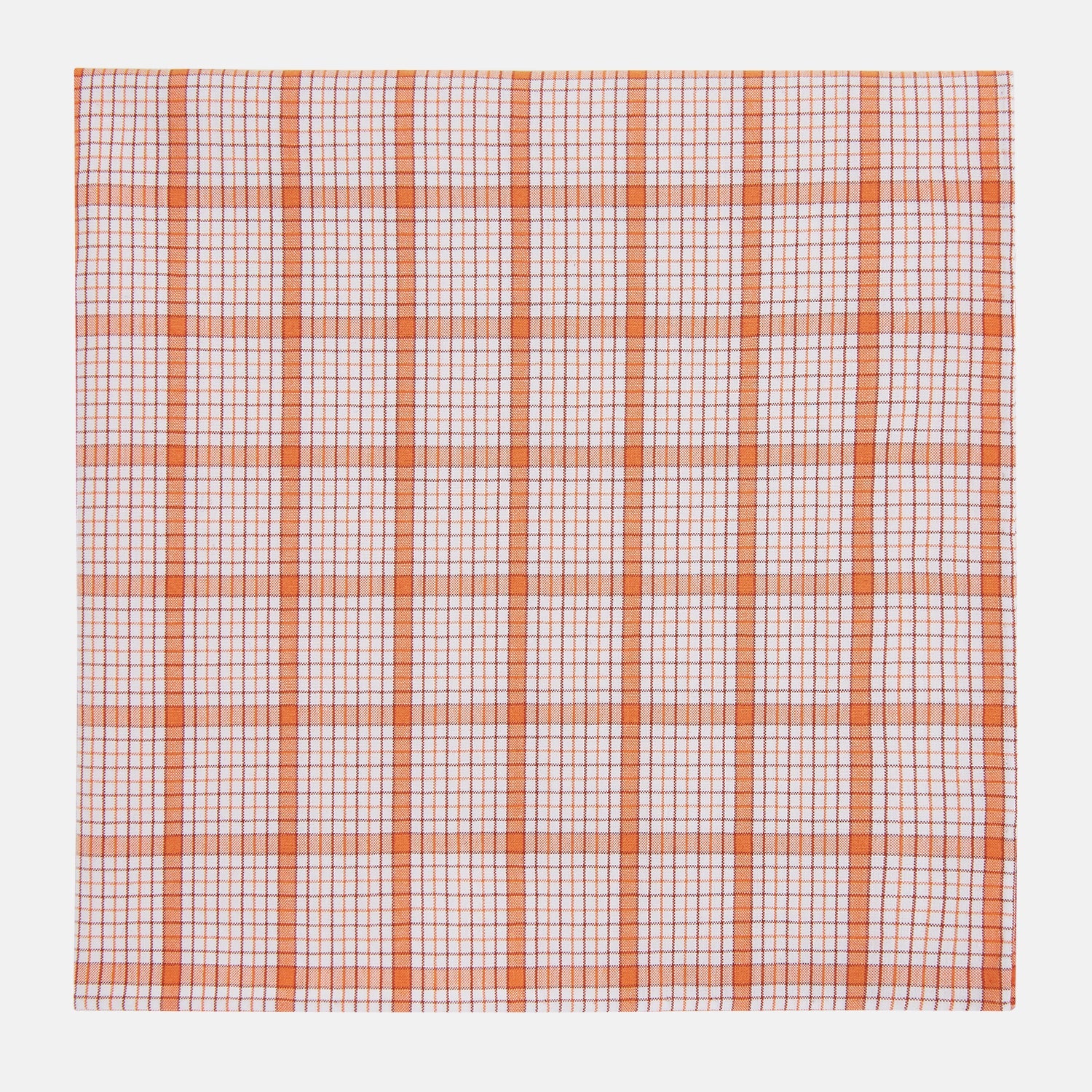 Image 1 of product Hand Rolled Orange Graph Overlay Check Handkerchief