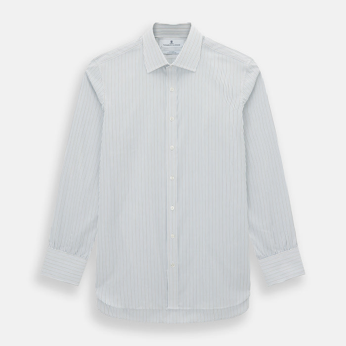 Navy and Brown Pinstripe Mayfair Shirt