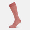 View 1 of product The image displays a single Turnbull & Asser Burgundy Linen Mid-Length Sock, upright as if worn on a foot, set against a plain white background.