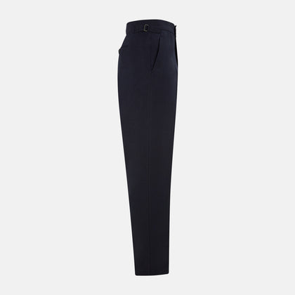 Navy Linen Henry Trousers Image 11