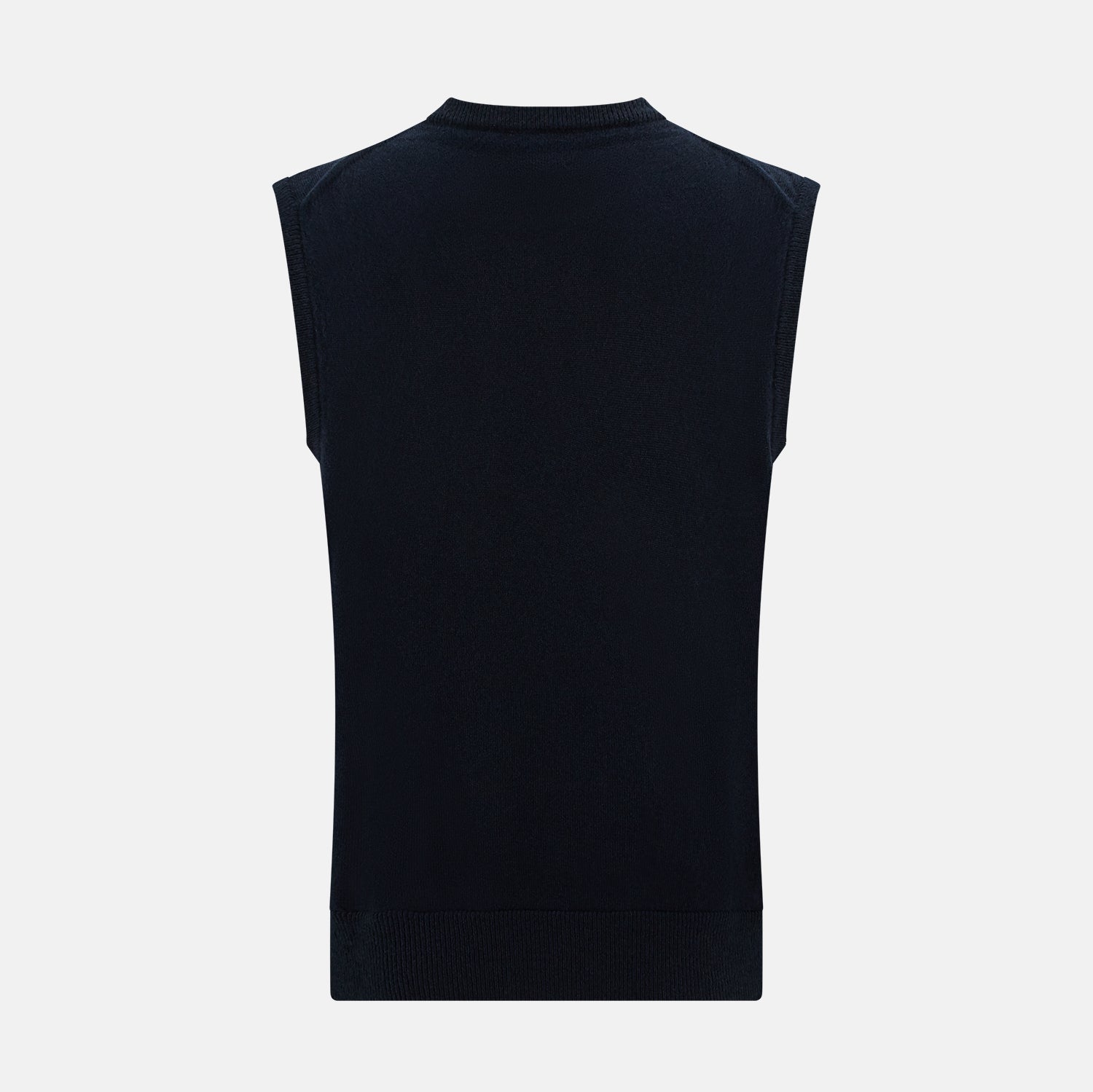 Navy Cashmere Round Neck Vest