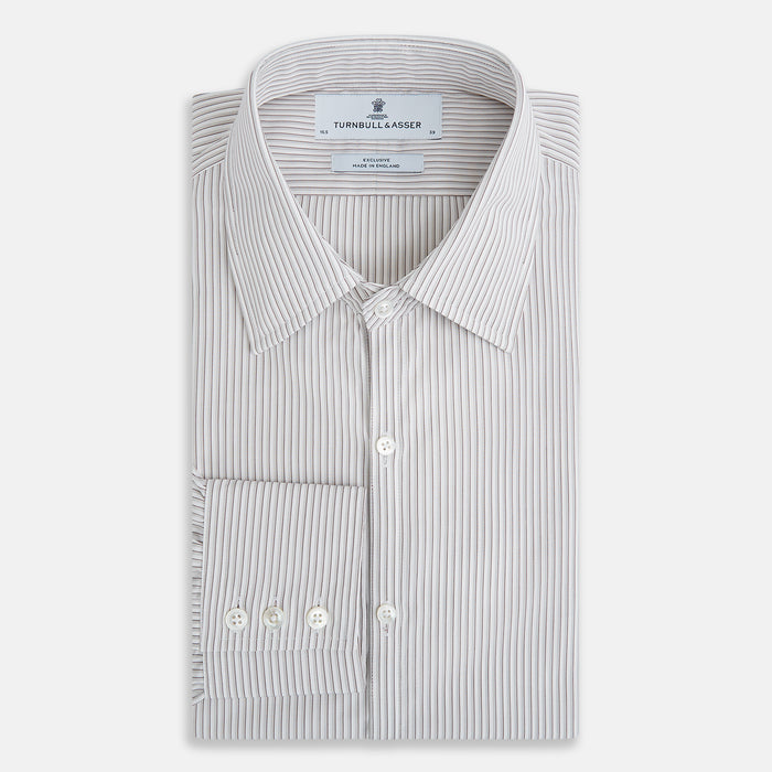 Coffee and Grey Shadow Pinstripe Westminster Shirt Image 4