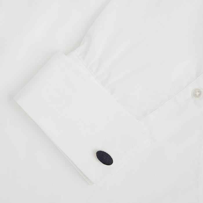 Navy Dotted Oval Cufflinks Image 2