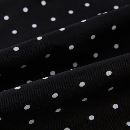 Black and White Spotted Silk Scarf Image 2