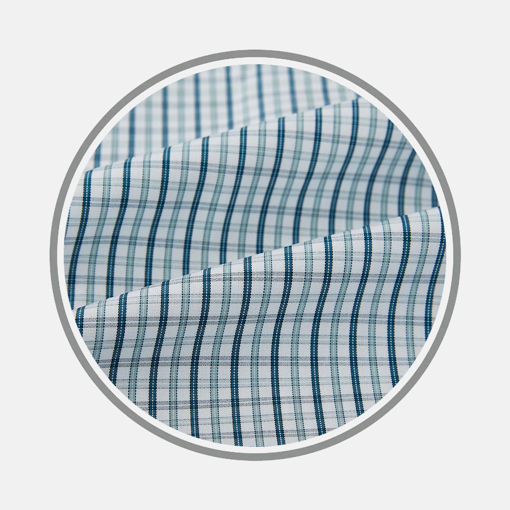 Light Petrol Micro Tattersall Fabric