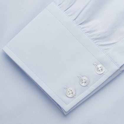 Tailored Fit Light Blue Cotton Shirt with Kent Collar and 3-Button Cuffs Image 2