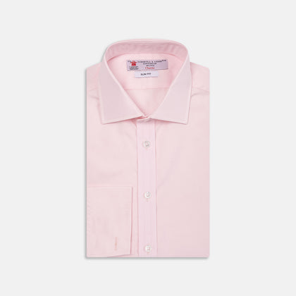 Pink Poplin Slim Fit Regent Collar Shirt