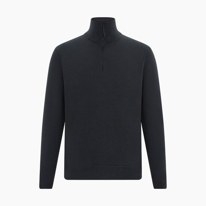Smoke Grey Half-Zip Cashmere Jumper Image 4