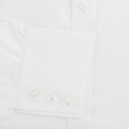 White West Indian Sea Island Cotton Shirt with T&A Collar and 3-Button Cuffs Image 2