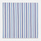 The Blue and Navy Multi Stripe Hand-Rolled Handkerchief by Turnbull & Asser is crafted in England with a white background and evenly spaced vertical stripes in blue and navy.