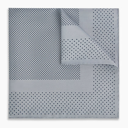 Grey Dot Silk Pocket Square Image 4