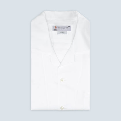White Lyocell Hampton Open Collar Shirt