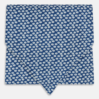 Azzuro Flower Patterned Silk Cravat
