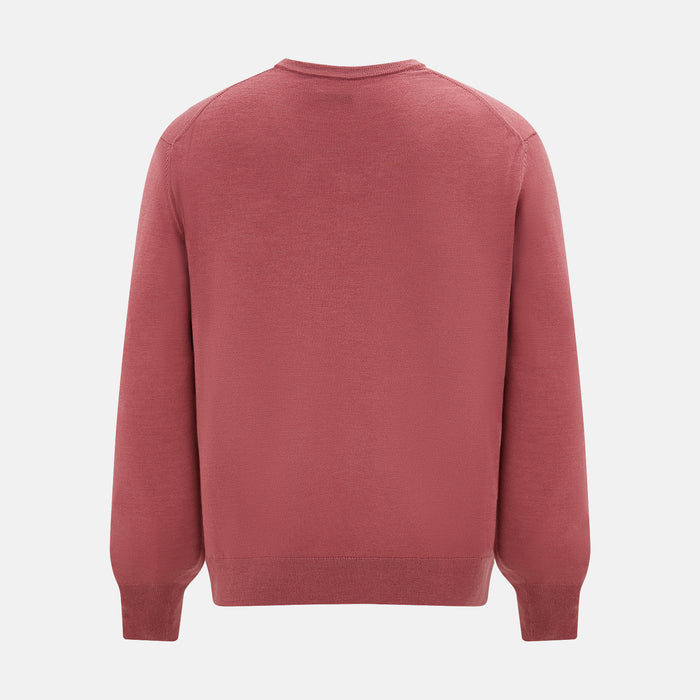Antique Pink Merino V-Neck-Jumper Image 2