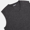 View 2 of product The Turnbull & Asser Charcoal Grey Melange V-neck Cashmere Vest is showcased against a plain white background.