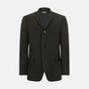 View 1 of product The Turnbull & Asser Olive Brown Apsley Single-Breasted Caban Coat for men features three buttons, notched lapels, and three front pockets, shown against a plain white background.