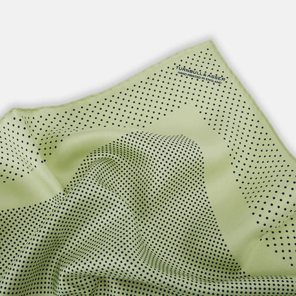 Melon Green Dot Silk Pocket Square