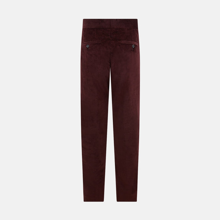 Burgundy Corduroy Henry Trousers Image 2