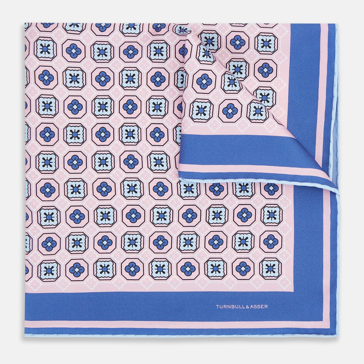 Image 6 of product Light Pink Floral Tile Silk Pocket Square