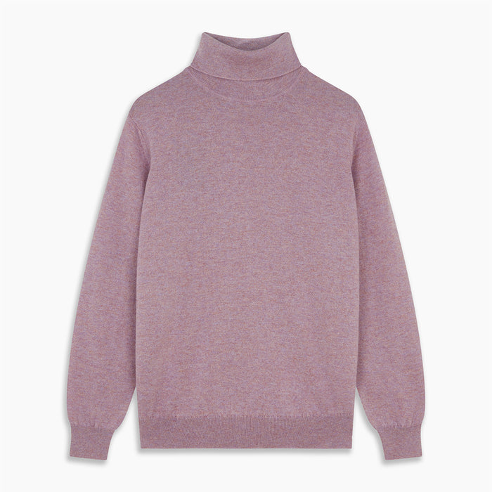 Lilac Heather Aubrey Cashmere Roll Neck Jumper Image 3