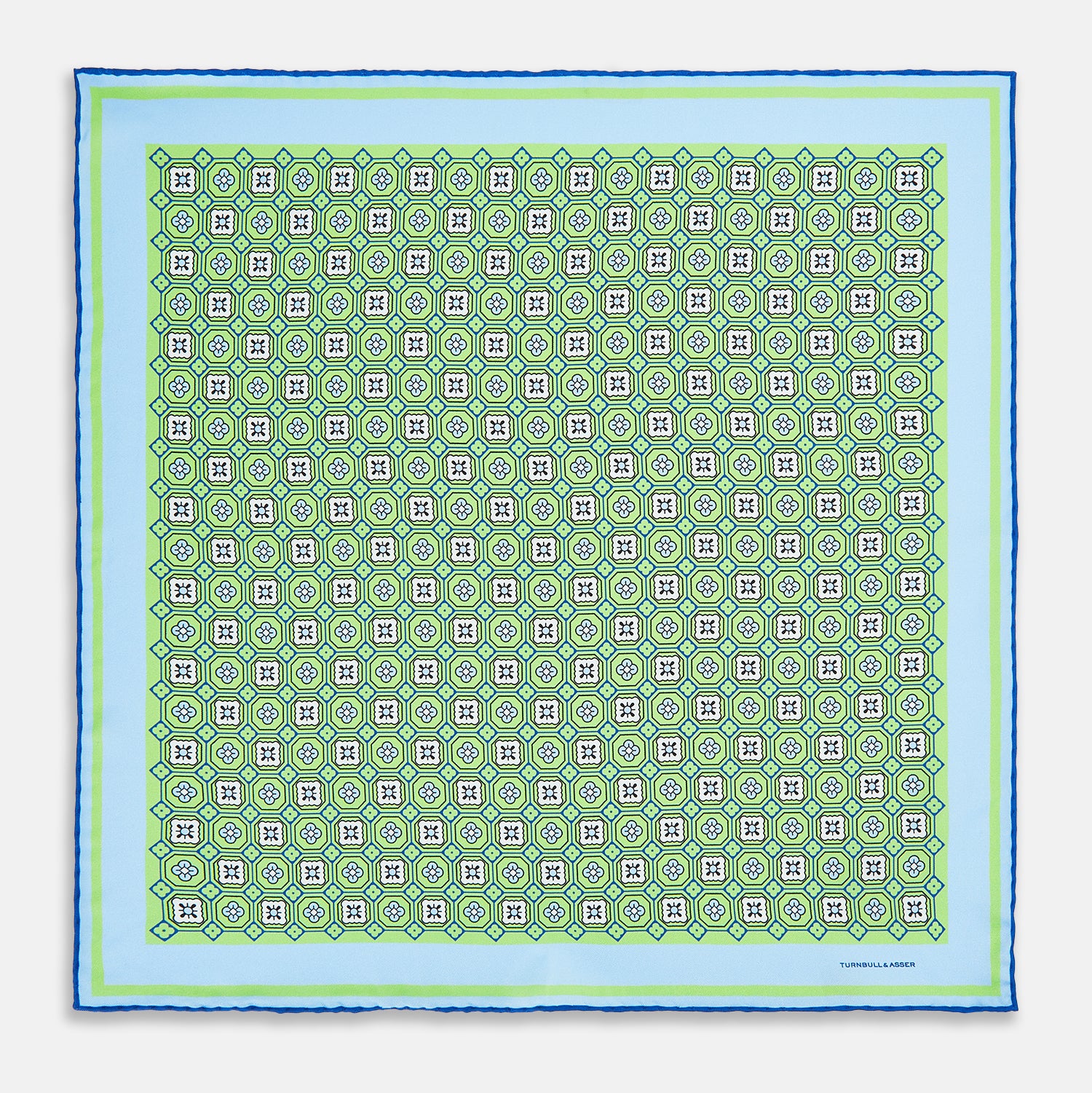 Image 9 of product Fern Green Floral Tile Silk Pocket Square