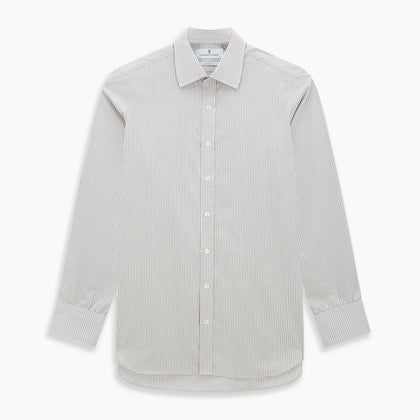 Grey Micro Shadow Check Mayfair Shirt Image 6