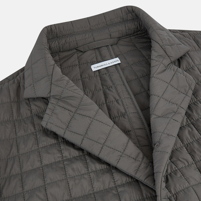 Fulham Shadow Grey Single-Breasted Quilted Blazer Image 1