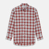 View 1 of product The Turnbull & Asser Red Check Shirt, featuring a T&A collar and 3-button cuffs, is displayed laid flat on a white background.