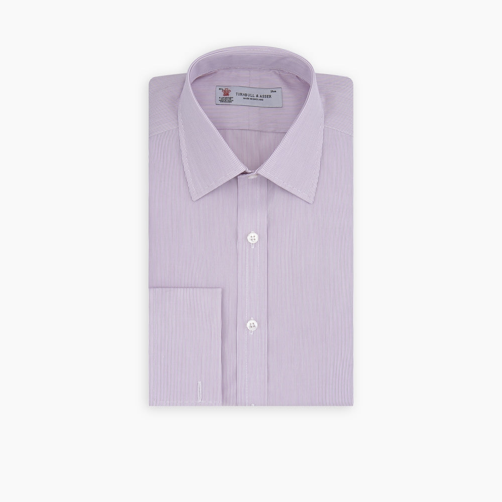 Hair Stripe Poplin Classic Fit Shirt with T & A Collar